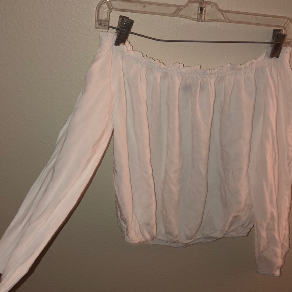 white off the shoulder long sleeve